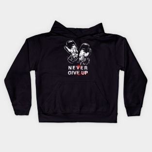 Never Give Up-Motivation-Fighter Kids Hoodie